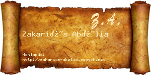 Zakariás Abélia névjegykártya